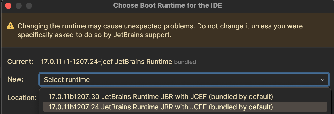 JCEF supporting runtime example