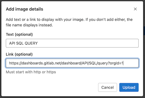 An incident metrics tab with an option to add a text link