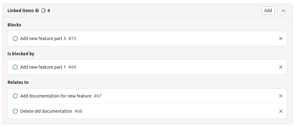 Section to view or manage related issues
